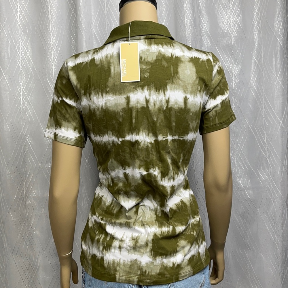 Michael Kors Tye Dye Collar Zip Tee - Picture 2 of 12